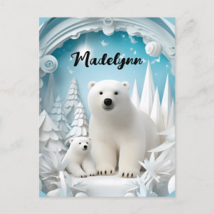 Polar Beer met Cub Arctic Ocean White Winter Briefkaart