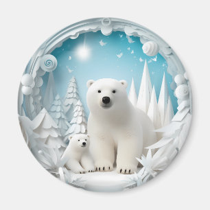 Polar Beer met Cub Arctic Ocean White Winter Magneet