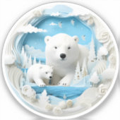 Polar Beer met Cub Arctic Ocean White Winter Sticker (Voorkant)