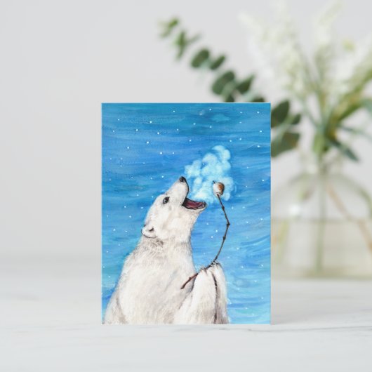 Polar-Beer met geroosterde moerasmallow Briefkaart (Staand voorkant)