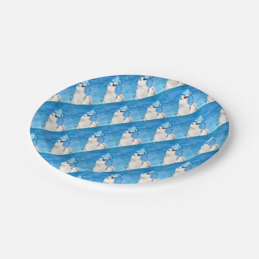 Polar-Beer met geroosterde moerasmallow Papieren Bordje (Gekanteld)