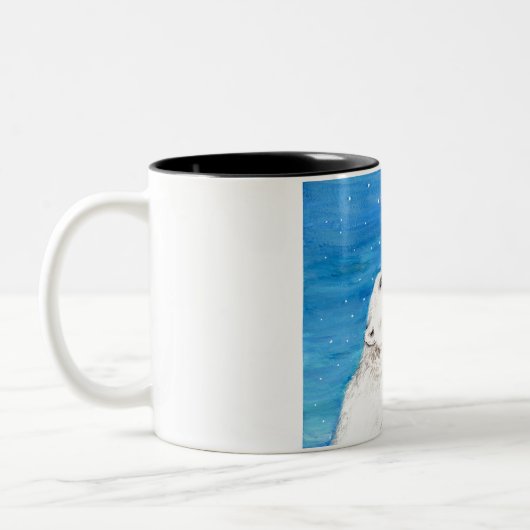 Polar-Beer met geroosterde moerasmallow Tweekleurige Koffiemok (Links)