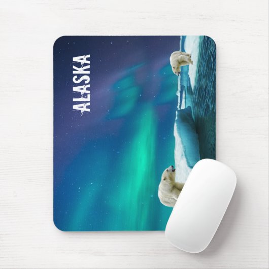 Polar Beer met het noorderlicht Alaska Muismat (Met muis)