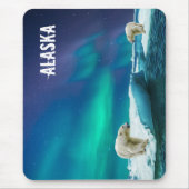 Polar Beer met het noorderlicht Alaska Muismat (Voorkant)