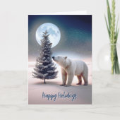 Polar Beer met kerstboom Feestdagen Kaart (Voorkant)