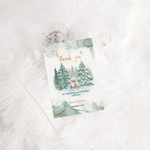 Polar Beer Minimalistische Winter Baby Borrel Bedankkaart