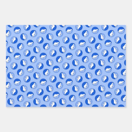 Polar Beer Moeder en Cub Schilderen Wildlife Art Inpakpapier Vel (Voorkant)