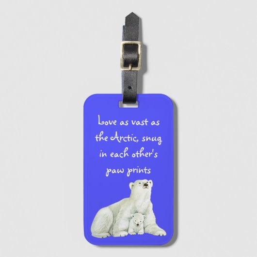 Polar beer moeder met haar welp | bagagelabel (Voorkant (verticaal))