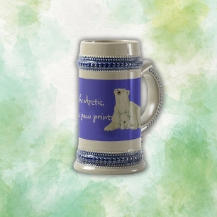 Polar beer moeder met haar welp bierpul