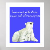 Polar beer moeder met haar welp | poster (Voorkant)