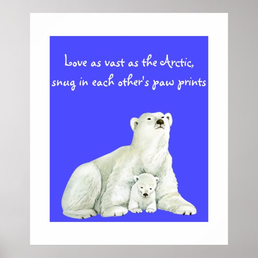 Polar beer moeder met haar welp | poster (Voorkant)
