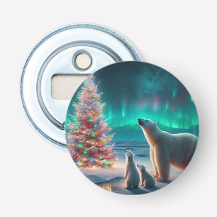 Polar Beer Mom Cubs Kerstboom Aurora Borealis Button Flesopener