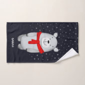 Polar Beer Navy Snow Winter gepersonaliseerd Bad Handdoek (Handdoek)
