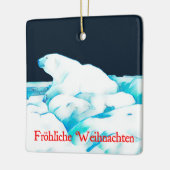 Polar Beer on Ice - Fröhliche Weihnachten Keramisch Ornament (Links)
