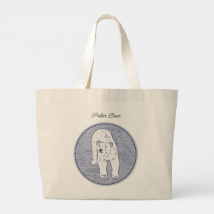 Polar Beer on Ice Painting Originele wilde dieren  Grote Tote Bag