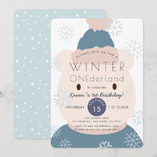 Polar Beer Onederland Boy 1st Birthday Uitnodiging