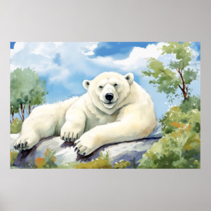 Polar Beer Ontspannend Dierenplezier Happy Cool Poster