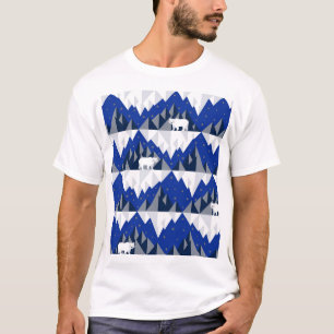 Polar Beer op Iceberg Naadloos Patroon. T-shirt