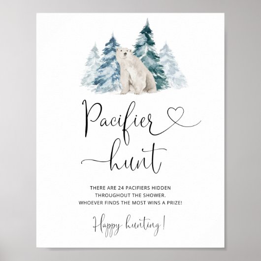 Polar beer Pacifier jacht baby shower game Poster (Voorkant)