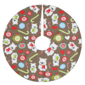 Polar Beer Pattern Candy Cane - Brown Kerstboom Rok (Voorkant)