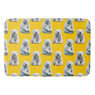 Polar Beer Pattern Design op geel Badmat