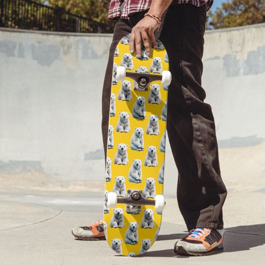 Polar Beer Pattern Design op geel Skateboard