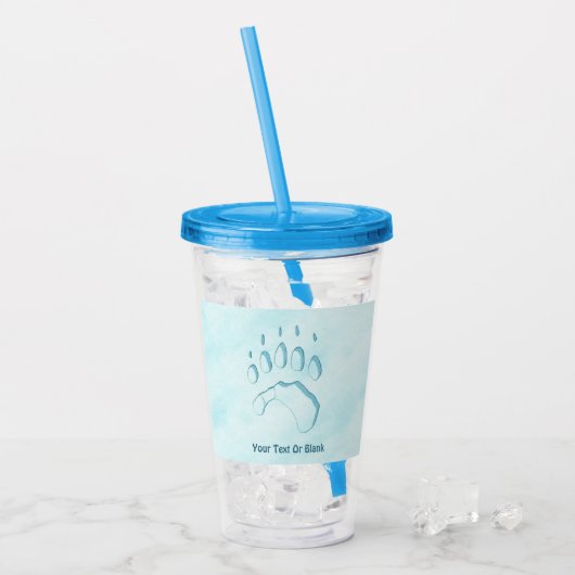 Polar Beer Paw Print Acryl Drinkbeker (Voorkant ijs)
