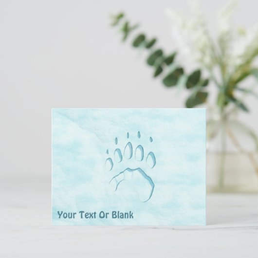 Polar Beer Paw Print Briefkaart (Staand voorkant)