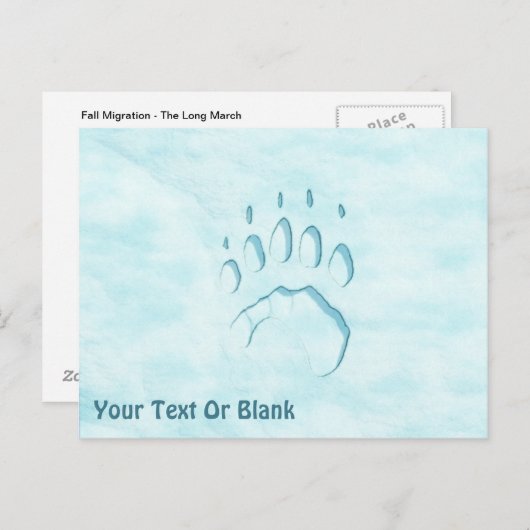 Polar Beer Paw Print Briefkaart (Voorkant / Achterkant)