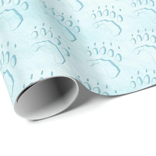 Polar Beer Paw Print Cadeaupapier (Rol Hoek)