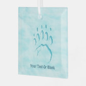 Polar Beer Paw Print Glas Ornament (Voorkant links)