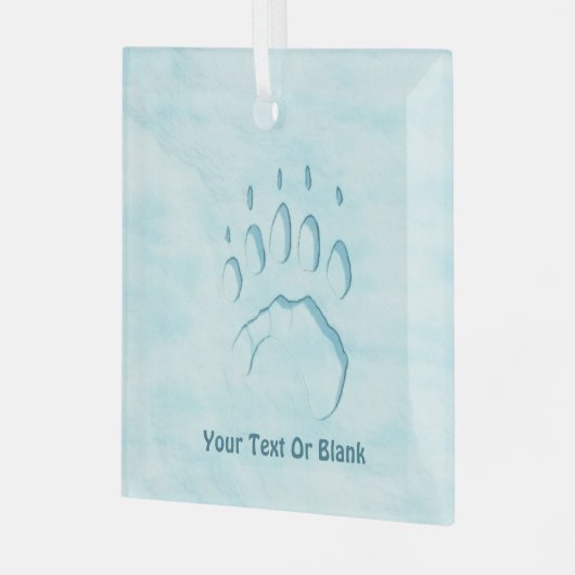 Polar Beer Paw Print Glas Ornament (Voorkant links)