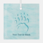 Polar Beer Paw Print Glas Ornament (Voorkant)