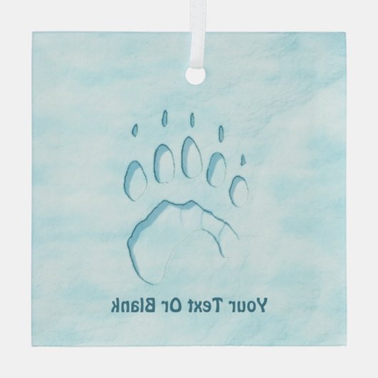 Polar Beer Paw Print Glas Ornament (Achterkant)