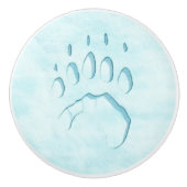 Polar Beer Paw Print Keramische Knop (Voorkant)