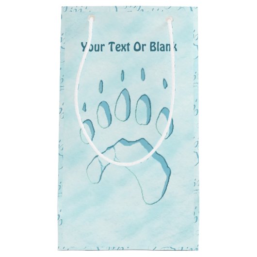 Polar Beer Paw Print Klein Cadeauzakje (Voorkant)