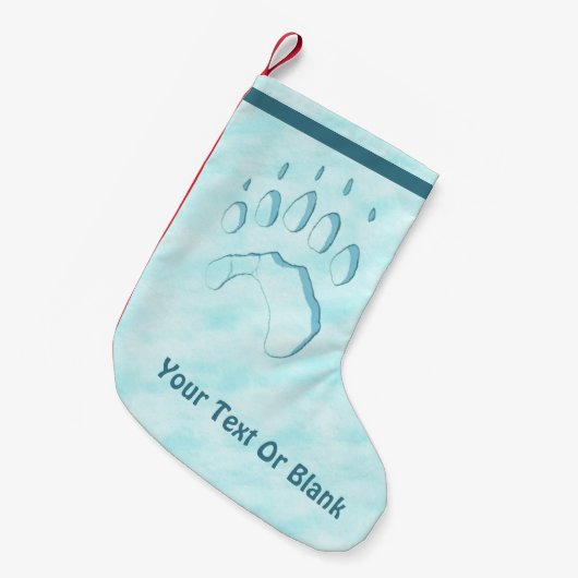 Polar Beer Paw Print Kleine Kerstsok (Voorkant (Hangend))
