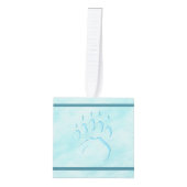 Polar Beer Paw Print Kubus Ornament (Voorkant)