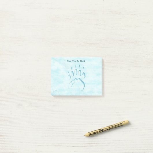 Polar Beer Paw Print Post-it® Notes (Op bureau)