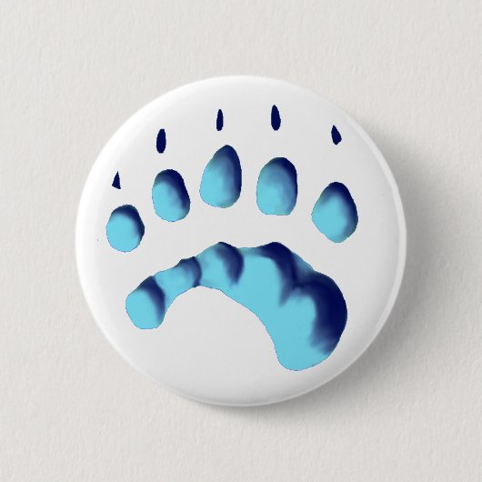 Polar Beer Paw Print Ronde Button 5,7 Cm (Voorkant)