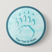 Polar Beer Paw Print Ronde Button 7,6 Cm (Voorkant)