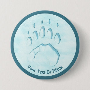 Polar Beer Paw Print Ronde Button 7,6 Cm