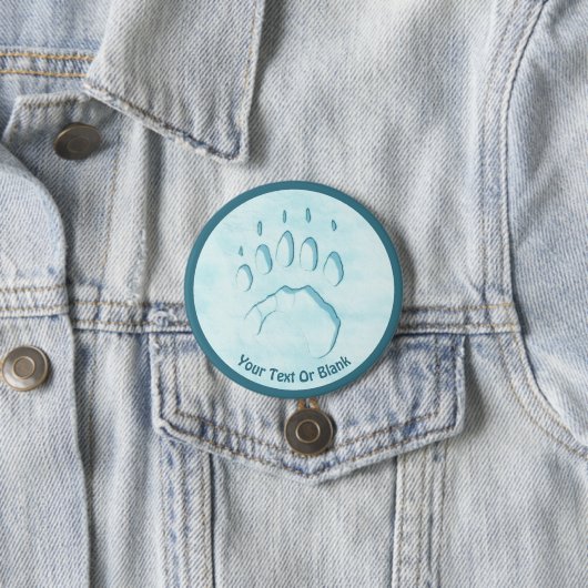Polar Beer Paw Print Ronde Button 7,6 Cm (In situ)