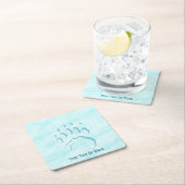 Polar Beer Paw Print Vierkante Kartonnen Onderzetter (Insitu)