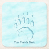 Polar Beer Paw Print Vierkante Kartonnen Onderzetter (Voorkant)