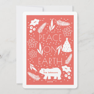 Polar Beer Peace on Earth Rode Kerst Kaart