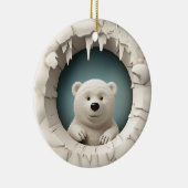 Polar Beer Peek-a-Boo, Kerst Keramisch Ornament (Rechts)