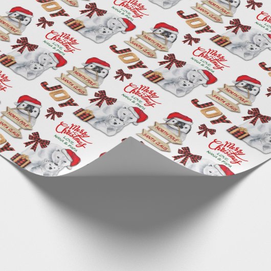 Polar Beer Penguin North Pole Santa Sign Cadeaupapier (Hoek)