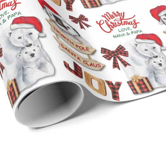 Polar Beer Penguin North Pole Santa Sign Cadeaupapier (Rol Hoek)