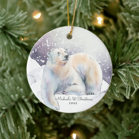 Polar Beer Personalized kerstversiering Keramisch Ornament (Boom)